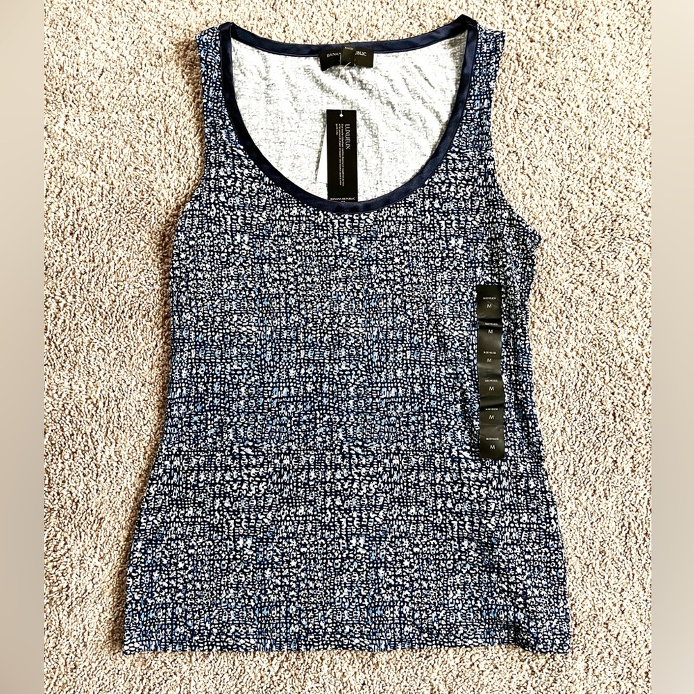 Banana Republic Blue Satin Tank Top
